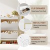Modern Natural Fluted Shoe Storage Cabinet with 2 Flip Drawers & Pull-Out Drawer & Hook - 4 of 4