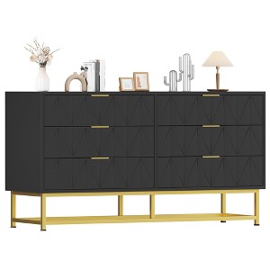 6-Drawer Fabric Dresser for Bedroom, Small Storage Chest with Wood Top, Modern Nightstand End Table for Closet, Living Room, Clothes Organizer - 1 of 4