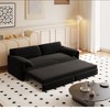 KWPZQEB 66" Lazy Sofa, Queen Pull Out Sofa Bed, Velvet Foldable Loveseat with Side Storage, 3-in-1 Convertible Sleeper Sofa for Living Room - 3 of 4