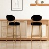 ChicFurnit Dining Chairs 2 PCS Round Bar Stools Bar Chairs Armless Velvet Barstools for Counter, Kitchen Island, Black, 15.74"*15.35"*41.34" - 3 of 4