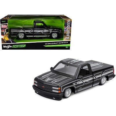 1993 Chevrolet 454 SS Pickup Truck Black with Graphics "Lowriders" "Maisto Design" Series 1/24 Diecast Model Car by Maisto