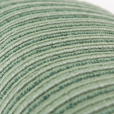Mint Green Striped Cotton Lumbar Throw Pillow