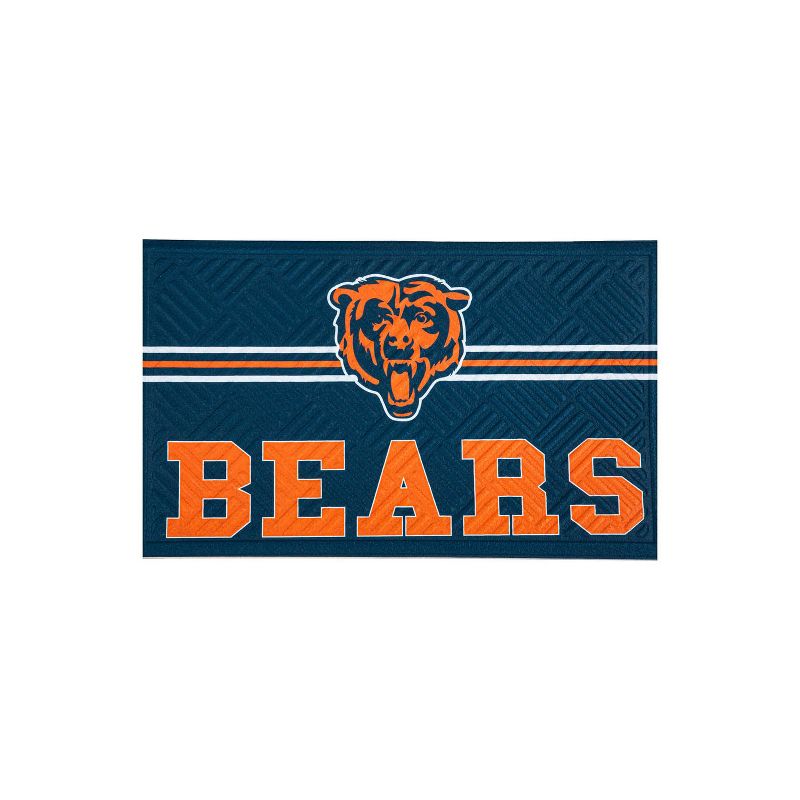 Evergreen NFL Chicago Bears Embossed Mat Cross Hatch Indoor and Outdoor Doormat, 1 of 6
