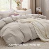 Duvet Cover Set 3pcs Prewashed Fabric Queen Size Bright White - Bedsure - 2 of 4
