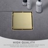 WOWOW Square Shower Drain 6 Inch Floor Drain with Tile Insert Grate 304 Stainless Steel with Hair Strainer - 2 of 4