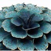 LuxenHome 23.5" Round Teal Blue Flower Metal Wall Decor Art - 3 of 4