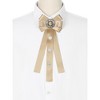 INSPIRE CHIC Women's Rhinestone Decor Ribbon Long Bow Brooch Ties - 4 of 4