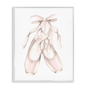 Stupell Industries Soft Pink Ballerina Slippers Ballet Dance Shoes Black Framed Giclee Art - 1 of 4