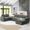 Whisen U Shaped Sectional Sofa,6 Seat Chenille Corner Couch Set with Oversized Chaise Lounge - 2 of 4