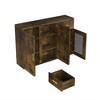 Sideboard Buffet Cabinet With Doors, Built In Shelves Storage Drawer Cupboard Console Table, Accent Coffee Bar Cabinet For Dining Room - 3 of 4