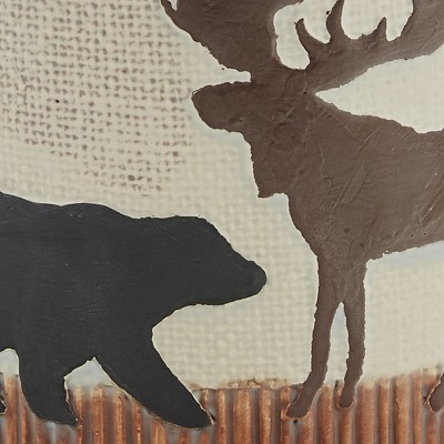 Neutral Ceramic Wildlife Design Utensil Crock
