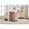 APRILSOUL 360° Swivel Accent Chair, Solid Wood Frame, Sleek Curved Backrest, Modern Barrel Design - 3 of 4