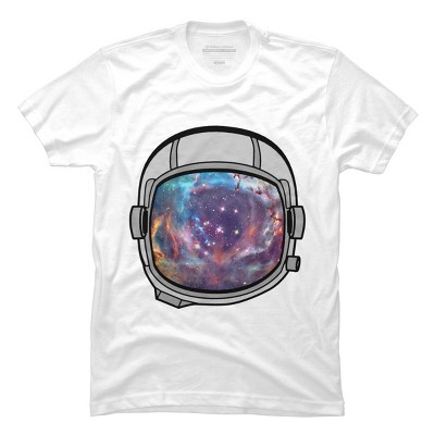 Men's Design By Humans Space Helmet By JOlorful T-Shirt