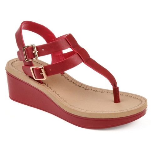 Red wedge hot sale sandals target