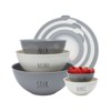 Rae Dunn Mixing Bowls with Lids - 10 Piece Plastic Nesting Bowls Set includes 5 Prep Bowls and 5 Lids - 2 of 4
