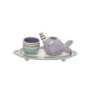 Transpac Dolomite 4.92 in. Multicolor Spring Narwhal Watering Animal Set of 3 - 1 of 2