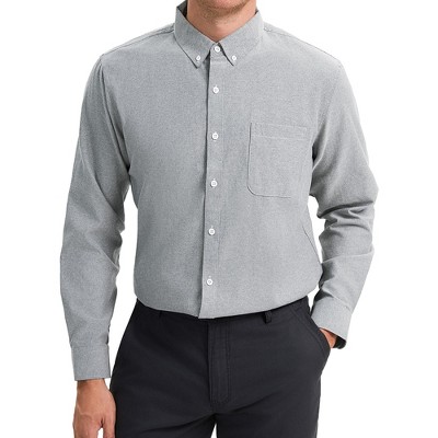 INSPIRE CHIC Men's Long Sleeve Button Down Collar Regular Fit Business Oxford Dress Shirt