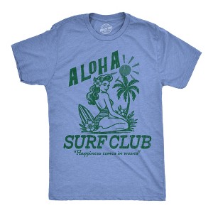 Mens Funny T Shirts Aloha Surf Club Sarcastic Beach Graphic Novelty Tee For Men - Crazy Dog Men's T Shirt For Summer Vacation - 1 of 4