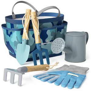Kinderific Kids Gardening Tool Set  STEM Learning Kit with Tote Bag, Spade, Watering Can, Rake, Fork, Trowel & Gloves - 1 of 4
