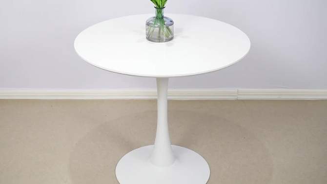 Haven Small Round Dining Table,31.5'' With Metal Pedestal Dining Table Base-Maison Boucle, 2 of 10, play video