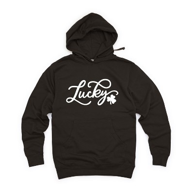 Simply Sage Market Women's Graphic Hoodie Cursive Lucky Clover