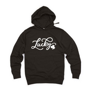 Simply Sage Market Women's Graphic Hoodie Cursive Lucky Clover - 1 of 4