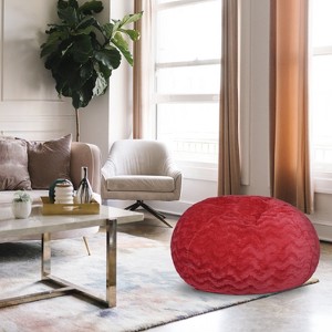 NicBex Faux Fur Bean Bag Chair,3/5 Ft Plush Floor Chair for Kids and Adults with Removable Cover,Filled with Shredded and Memory Foam,Red - 1 of 4