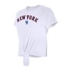MLB New York Mets Women's White Front Knot T-Shirt - 3 of 4