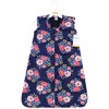 Hudson Baby Infant Girl Plush Faux Fur Sleeping Bag, Wearable Blanket, Navy Bold Floral - 2 of 2