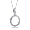 Exclusive rhodium plated cubic zirconia circle shaped pendant necklace, featuring a timeless design that exudes sophistication and radiant sparkle - 3 of 3