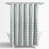 Chenille Chevron Shower Curtain Pastel Blue - Lush Décor: 100% Cotton, Machine Washable, Buttonhole Top - 2 of 4