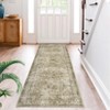 Indoor Soft Vintage Flower Area Rugs for Living Room Bedroom Washable Low Pile Non Slip Carpet Retro Distressed Rug Room Decor - 2 of 4