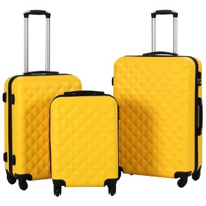 vidaXL Hardcase Trolley Set 3 pcs Yellow ABS - 1 of 4