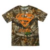 Superman Blaze Orange Logo Men's Camo Crew Neck Short Sleeve T-shirt - 3 of 4