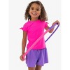 RuffleButts Toddler Girls UPF50+ Active Raglan Bow Shirt - Neon Magenta, 3T - 3 of 4