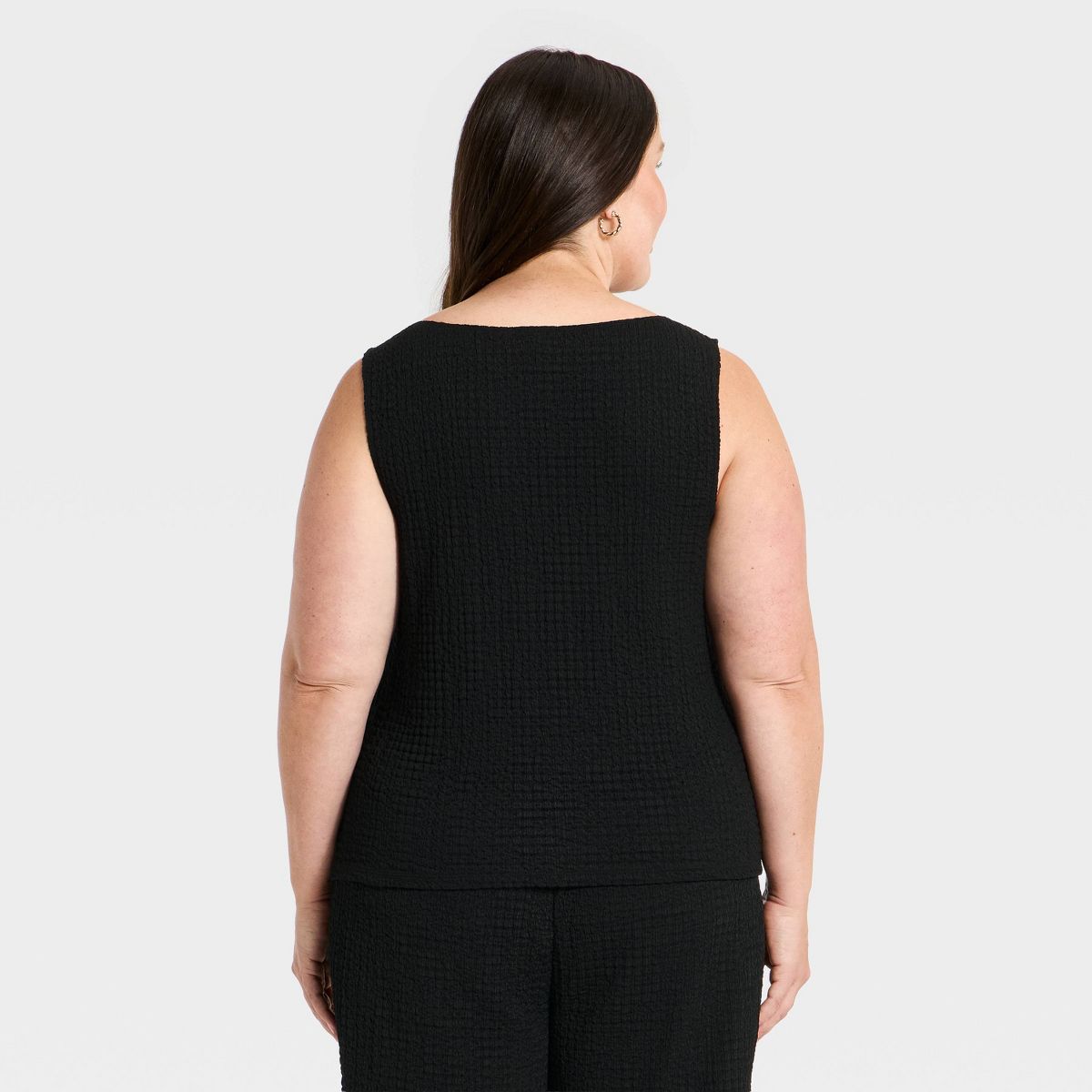 Women's Boat Neck Textured Tank Top - A New Day™ - thumbnail 6