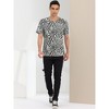 Lars Amadeus Men's Round Neck Animal Pattern Short Sleeves T Shirt - 3 of 4