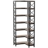 Resenkos Bookshelf, Bookcase Standing Shelf Unts,7-Tier Corner Bookshelf Corner Bookcase Storage Display Rack,Light Grey Gray - 3 of 4
