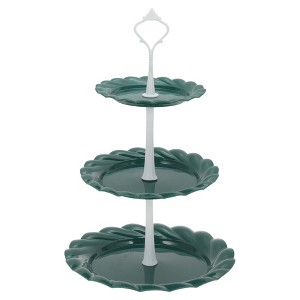 Unique Bargains 3-Layer Round Dessert Cupcake Stand with Tiered Serving Tray for Pastries Donuts and Fruits - 1 of 4