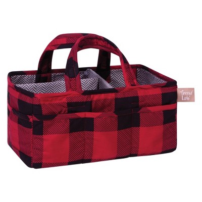 Image of Trend Lab Diaper Caddy Check Red