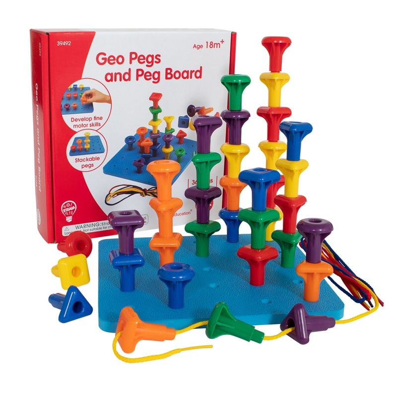 edxeducation Stacking Shape Pegs & Pegboard Set, 1 of 5