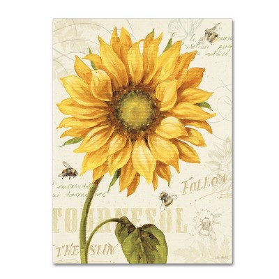 Sunflower and Bees 18x24 Canvas Wall Art