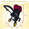 Baby Doll Car Seat Stroller Combo - Convertible 2 in 1 Doll Stroller and Car Seat for Kids with Adjustable Handle for Girls - 4 of 4