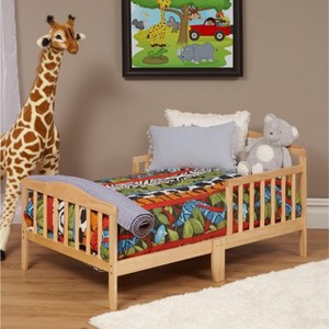 PAGED Toddler Bed Wooden Baby Bed Frame with 4 Side Guardrails and Low Rise Design for Bedroom - 1 of 4