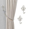 Unique Bargains Curtain Holdbacks Flower Hooks Zinc Alloy 3.74"x2.36" 1 Pair - 2 of 4