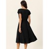 Seta T Women's Summer Casual Flutter Short Sleeve Crew Neck Ruffle Hem Midi Dress with Pockets - 4 of 4