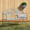 Sullivans 34.75" x 48" Gray Cardinal Garden Bench, Metal - image 3 of 3