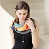 Anna-Kaci Colorful Boho Patterned Satin Scarf with Abstract Print for Neck Hair or Handbag Styling - Yellow - 3 of 4