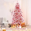 6ft Pink Artificial Christmas Tree,Prelit Snow Flocked Christmas Tree for Season Holiday Carnival Home Party Decoration - 2 of 4