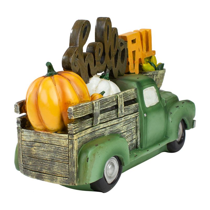 Northlight 11.25" Green Truck Hello Fall Autumn Harvest Tabletop Decoration, 4 of 5